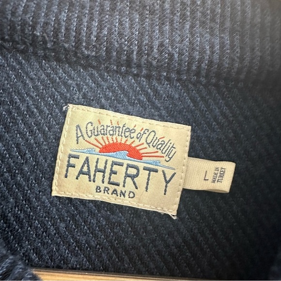Faherty Legend Sweater Quarter Zip Navy Blue Twill Size Large - Picture 4 of 6